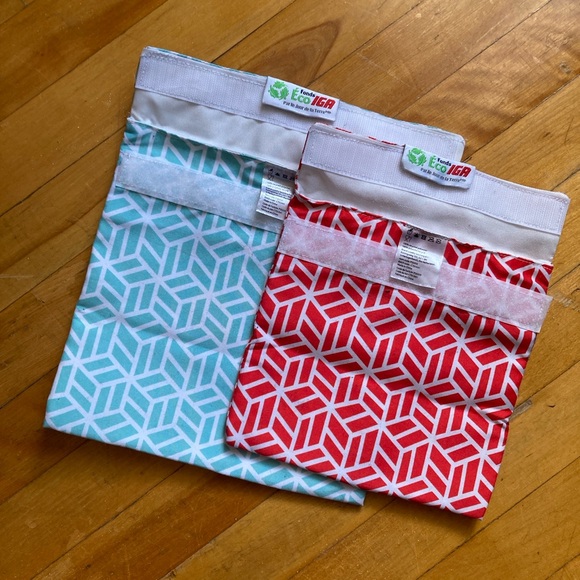 💚 2x Geometric Patterned Reusable Food Savers - Picture 2 of 11